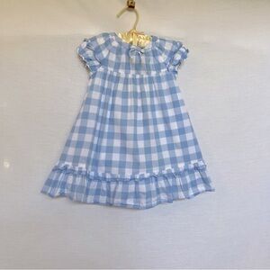 Janie and Jack Light Blue and White Gingham Sun Dress